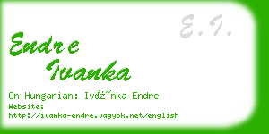 endre ivanka business card